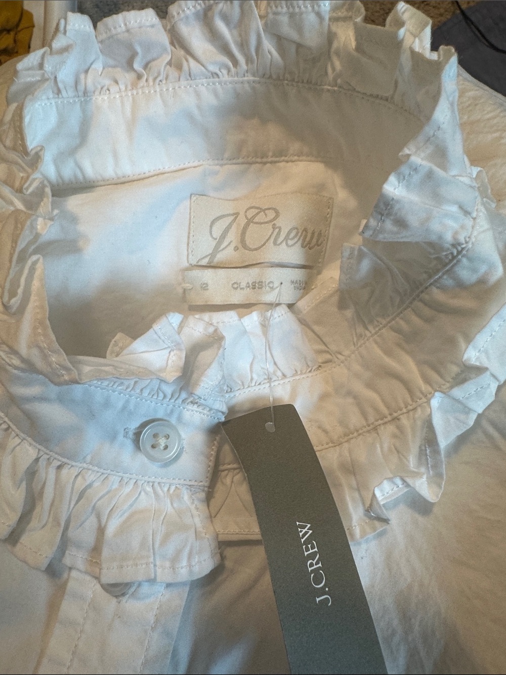 J. Crew White Ruffle-Collar Button-Down Blouse - Picture 7 of 7